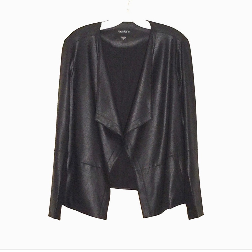 Karen Kane jacket faux leather, black